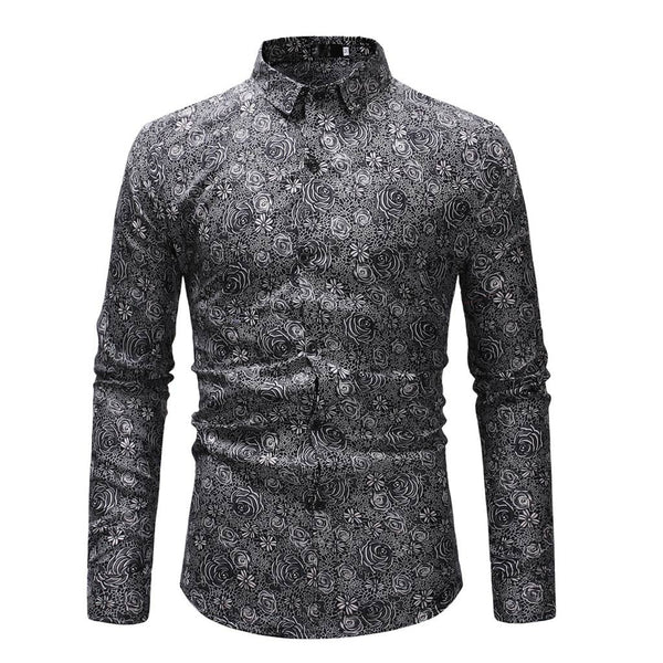 Men shirt Long-Sleeve Slim-fit